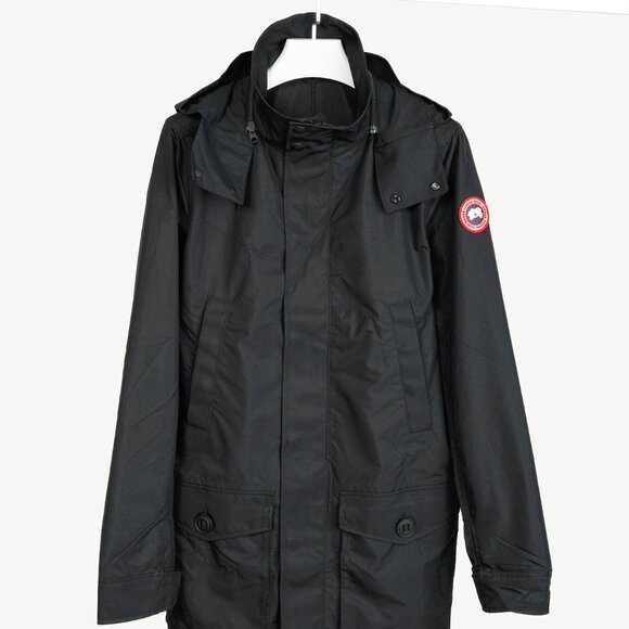 Canada Goose Crew Trench Black Zip Rain Jacket - Picture 2 of 14
